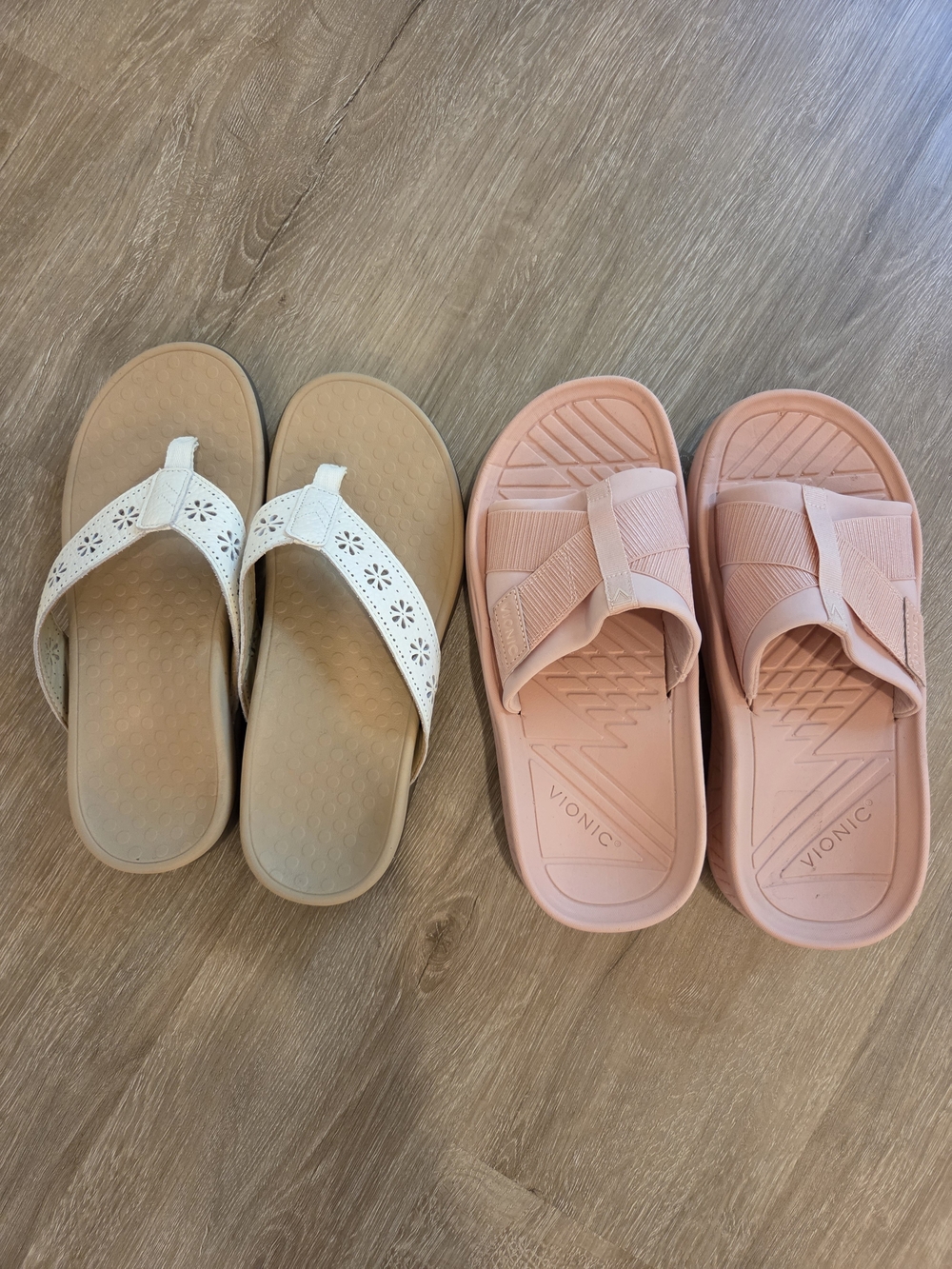 Vionic Pink Slide Sandals and flip flops bundle